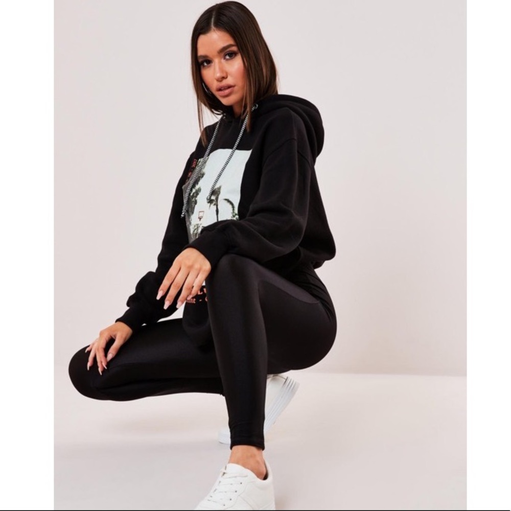 Missguided Black Disco Leggings